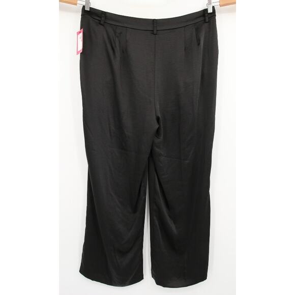 Vince Camuto Dress Pants Black Wide Leg Front Pleat Satin Trouser Pockets 16W - Picture 15 of 15